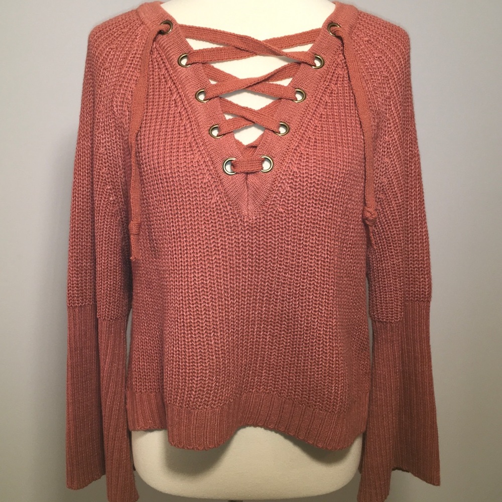 Lace Up Sweater